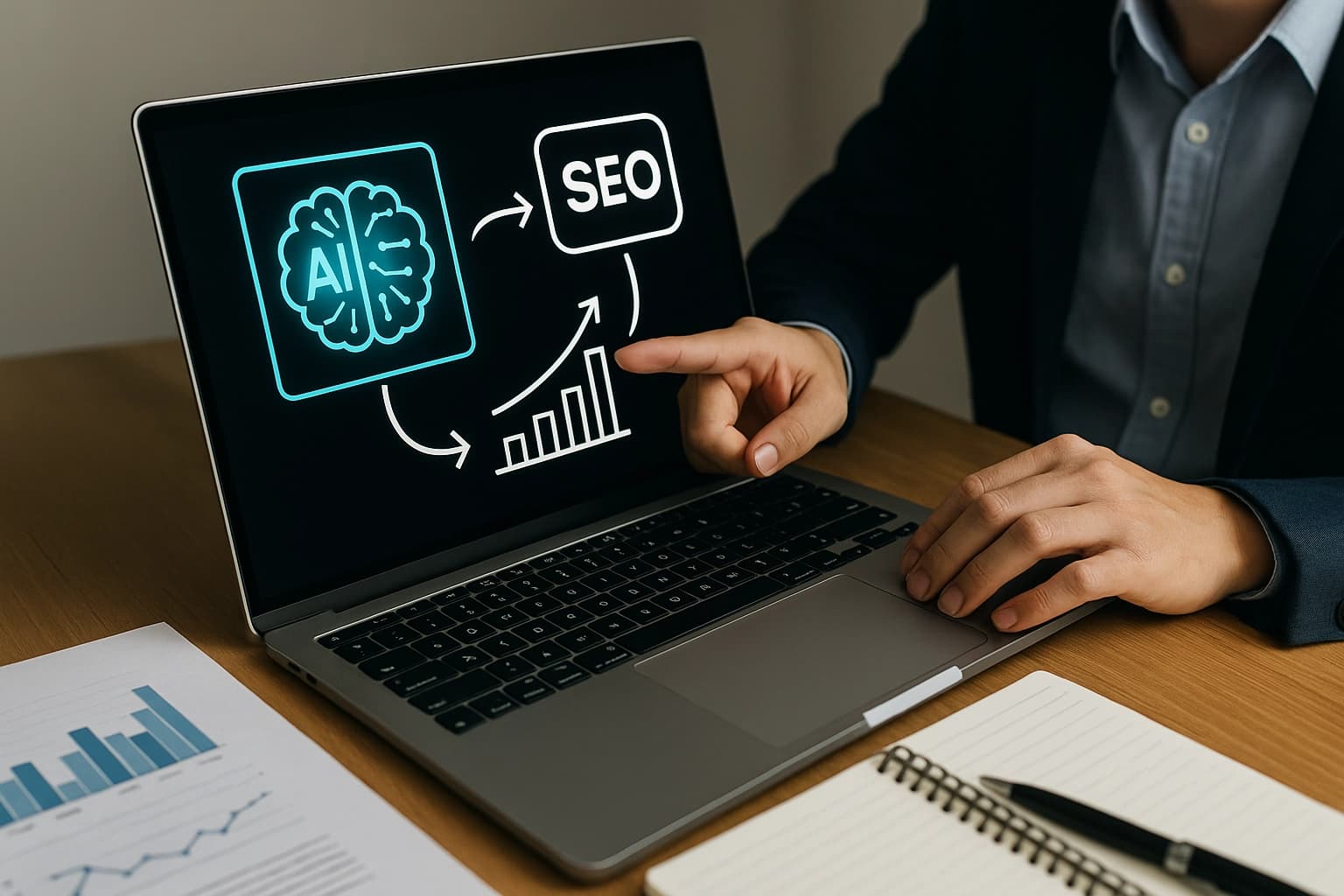 Professional header image for step-by-step guide: Boost Your SEO with AI: A Beginners Guide