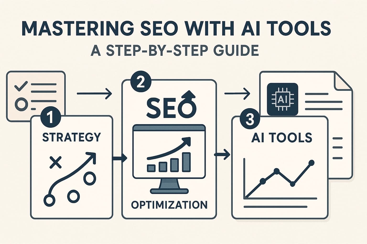 Professional header image for step-by-step guide: Mastering SEO with AI Tools: A Step-by-Step Guide